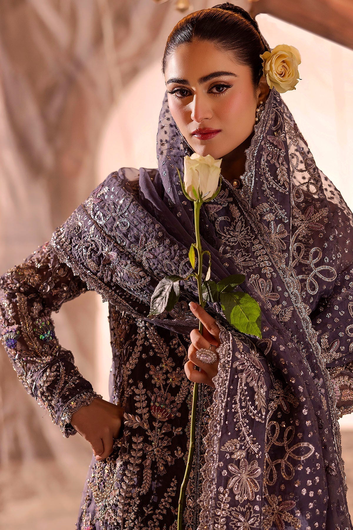 Motifz | Bridal Couture | 0018-ZURIAH EMBROIDERED ORGANZA STITCHED - House Of Hania