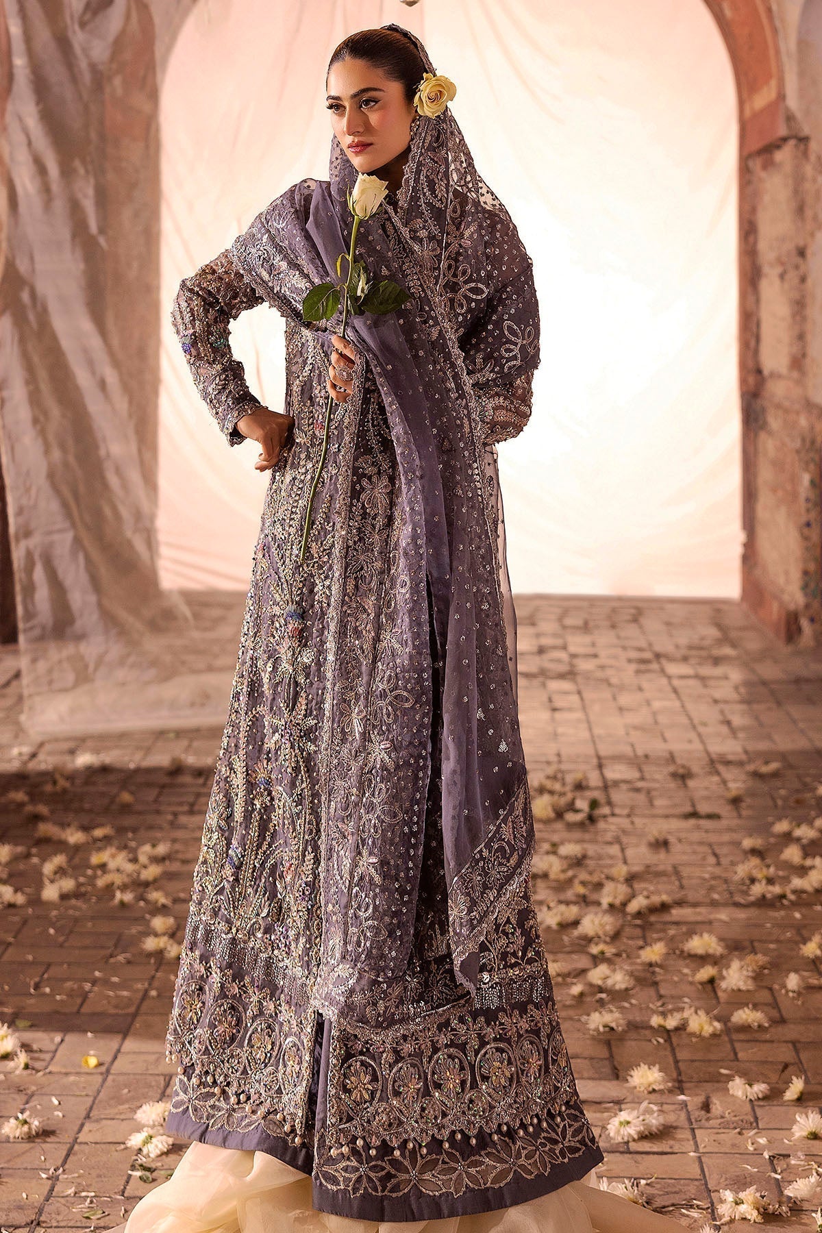 Motifz | Bridal Couture | 0018-ZURIAH EMBROIDERED ORGANZA STITCHED - House Of Hania