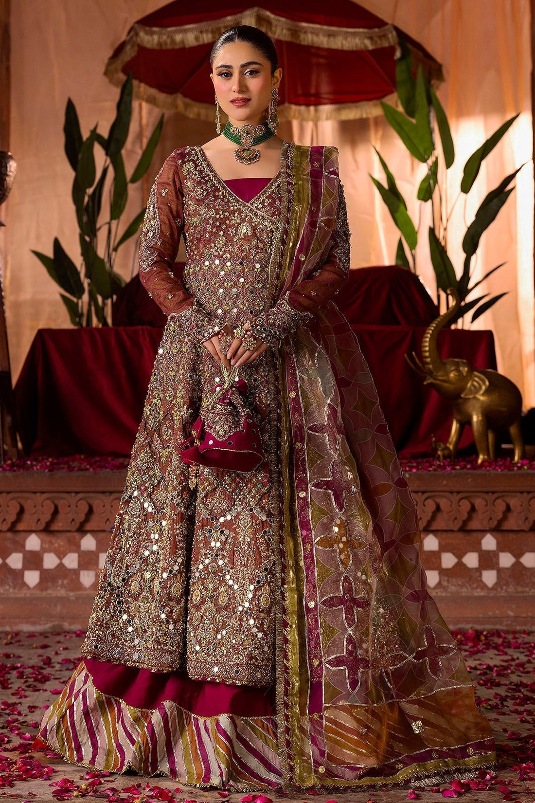 Motifz | Bridal Couture | 0020-NAURATAN EMBROIDERED MESSORI STITCHED - House Of Hania