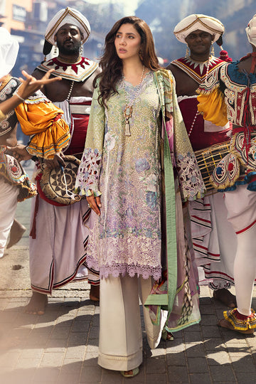 Mushq | Manaram Luxury Lawn 25 | Glittering Grace - House Of Hania