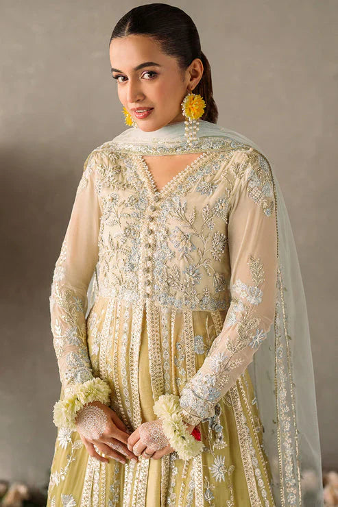 Mushq Mastani Evening Embroidered Chiffon 3Pc Suit MCH-06 HIRA - House Of Hania