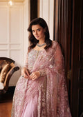 Mushq Stardust Embroidered Net 3Pc Suit MN23-04 Luster - House Of Hania