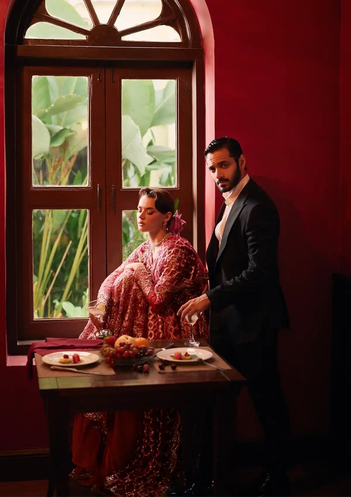 Mushq Stardust Embroidered Net 3Pc Suit MN23-07 Cupid - House Of Hania