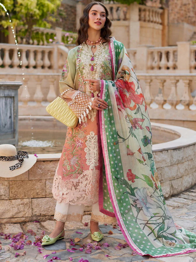 Mushq Te Amo Embroidered Law 3Pc Suit MSL-2413 Venice Verve - House Of Hania