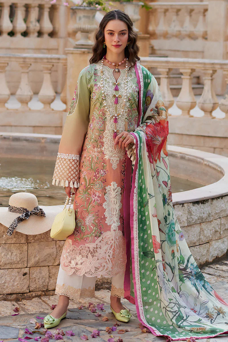 Mushq Te Amo Embroidered Law 3Pc Suit MSL-2413 Venice Verve - House Of Hania