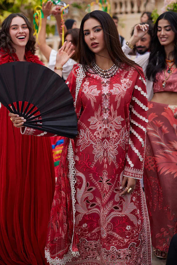 Mushq Te Amo Embroidered Lawn 3Pc Suit MSL-2401 Amore Affair - House Of Hania