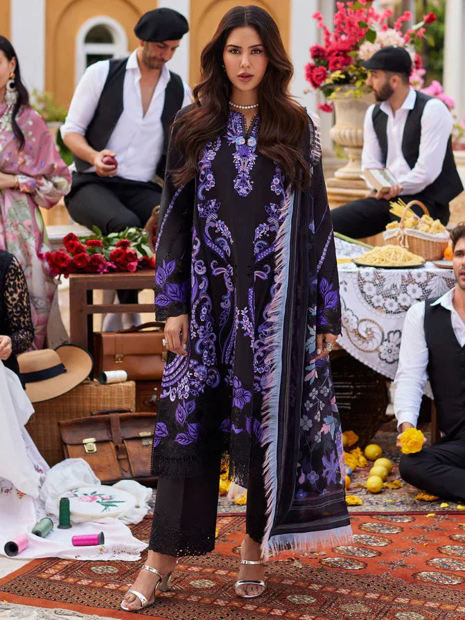 Mushq Te Amo Embroidered Lawn 3Pc Suit MSL-2410 Sardinia Splendor - House Of Hania