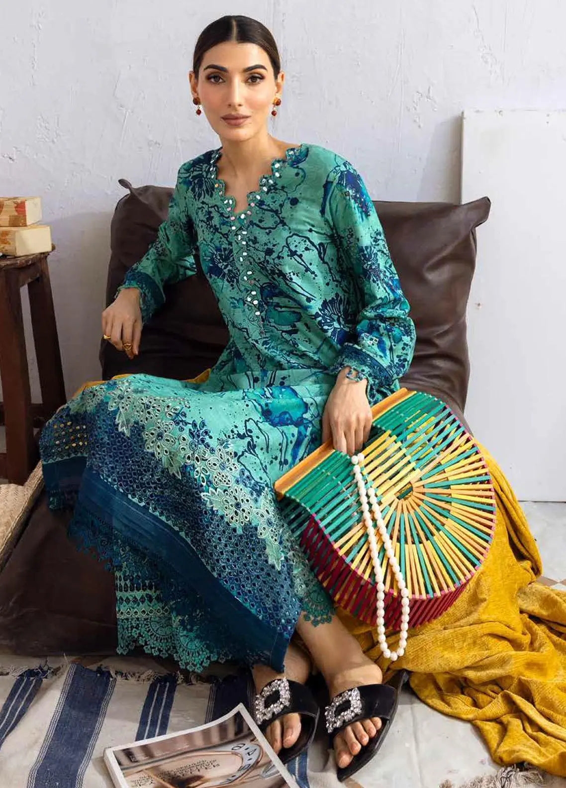 NUREH Ballerina Emb Chikankari Khaddar 2Pc Suit NU2-127 - House Of Hania