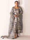 NUREH Embroidered Charmeuse Printed Silk 3Pc Suit S-05 - House Of Hania