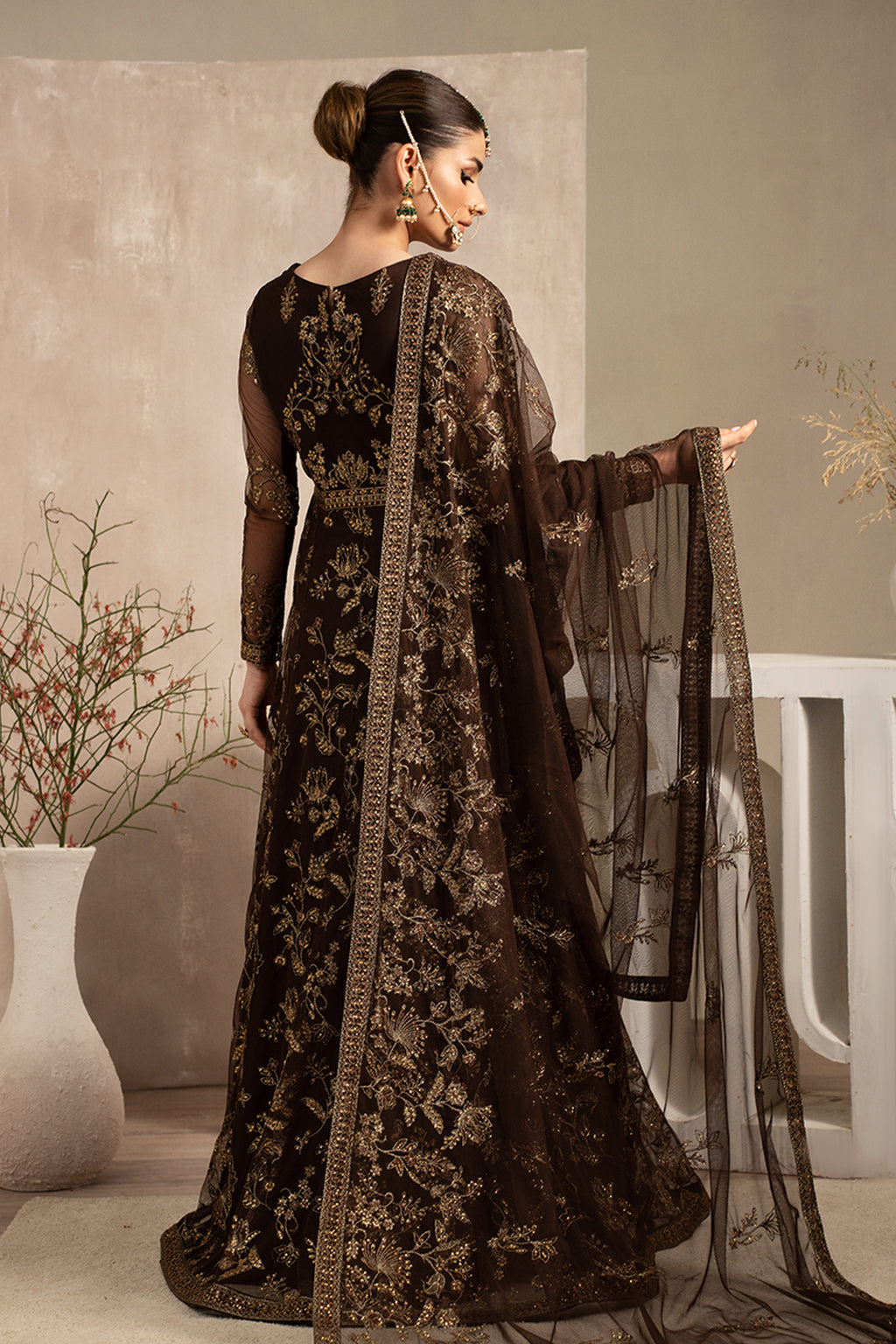Naqsh by Zarif  Festive Formal 3 Piece Suit ZRN-01 SIYAH - House Of Hania