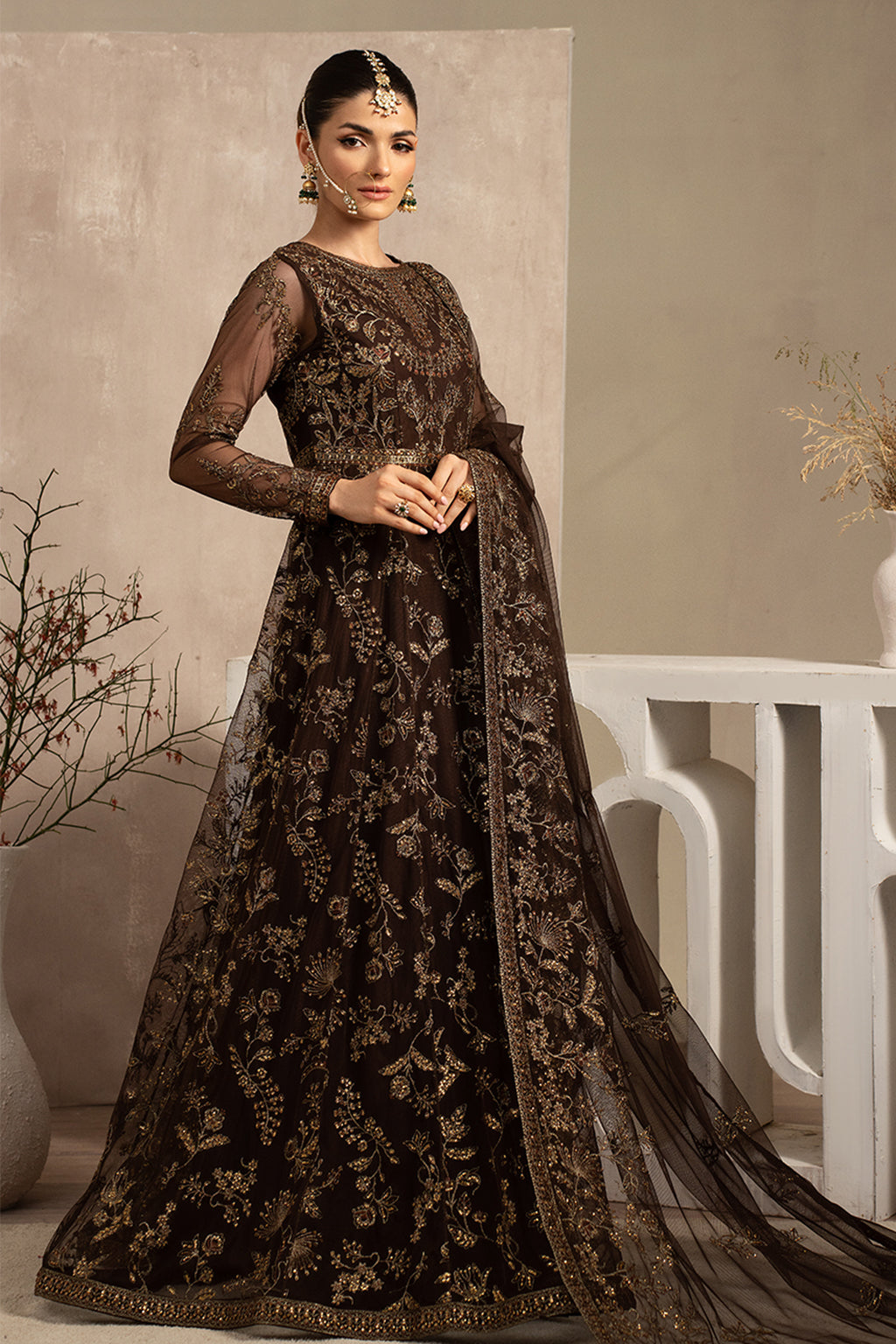 Naqsh by Zarif  Festive Formal 3 Piece Suit ZRN-01 SIYAH - House Of Hania