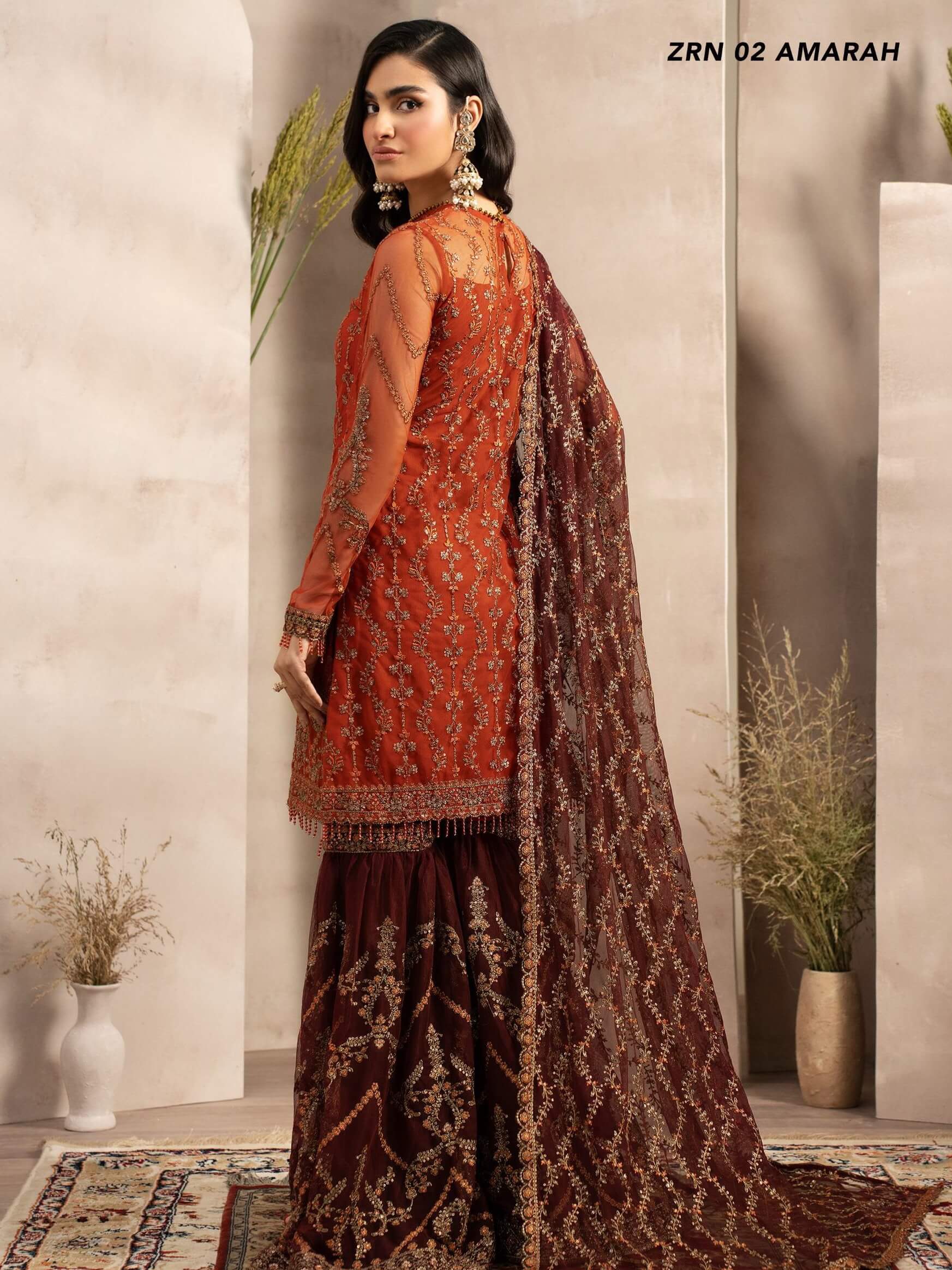 Naqsh by Zarif  Festive Formal 3 Piece Suit ZRN-02 AMARAH - House Of Hania