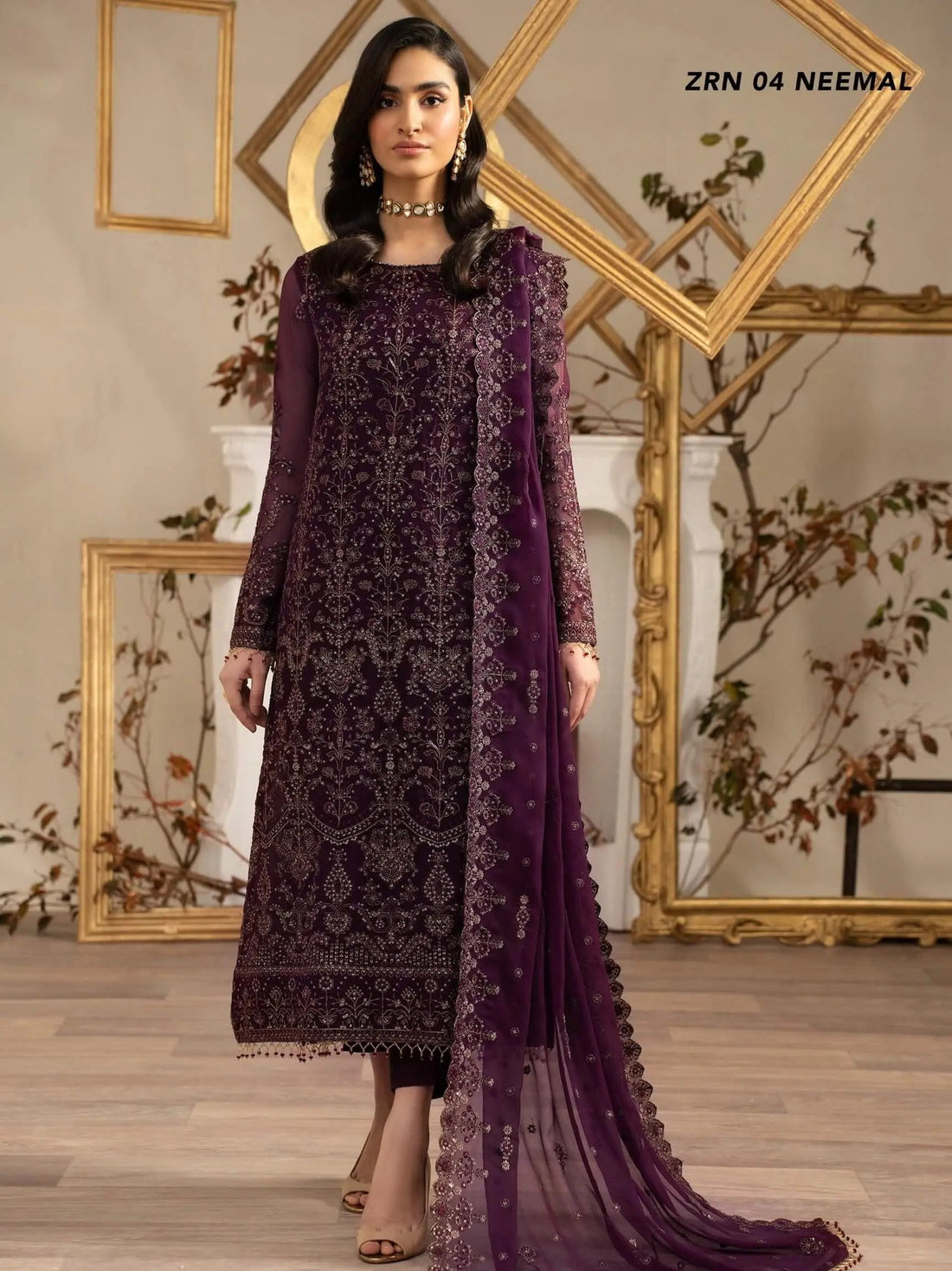 Naqsh by Zarif Festive Formal 3 Piece Suit ZRN-04 NEEMAL - House Of Hania