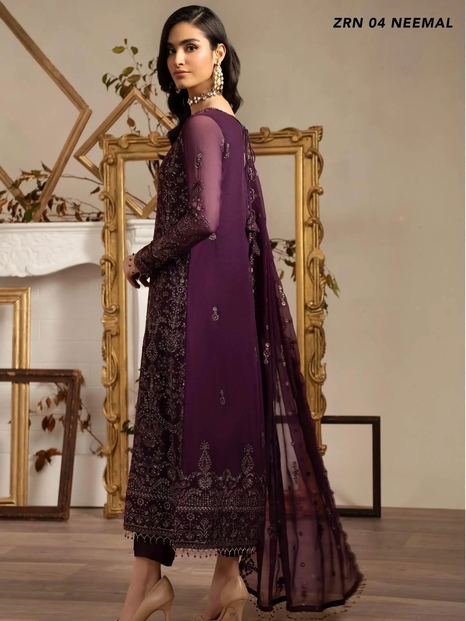 Naqsh by Zarif Festive Formal 3 Piece Suit ZRN-04 NEEMAL - House Of Hania
