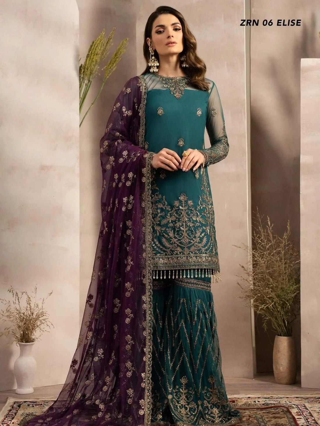 Naqsh by Zarif Festive Formal 3 Piece Suit ZRN-06 ELISE - House Of Hania