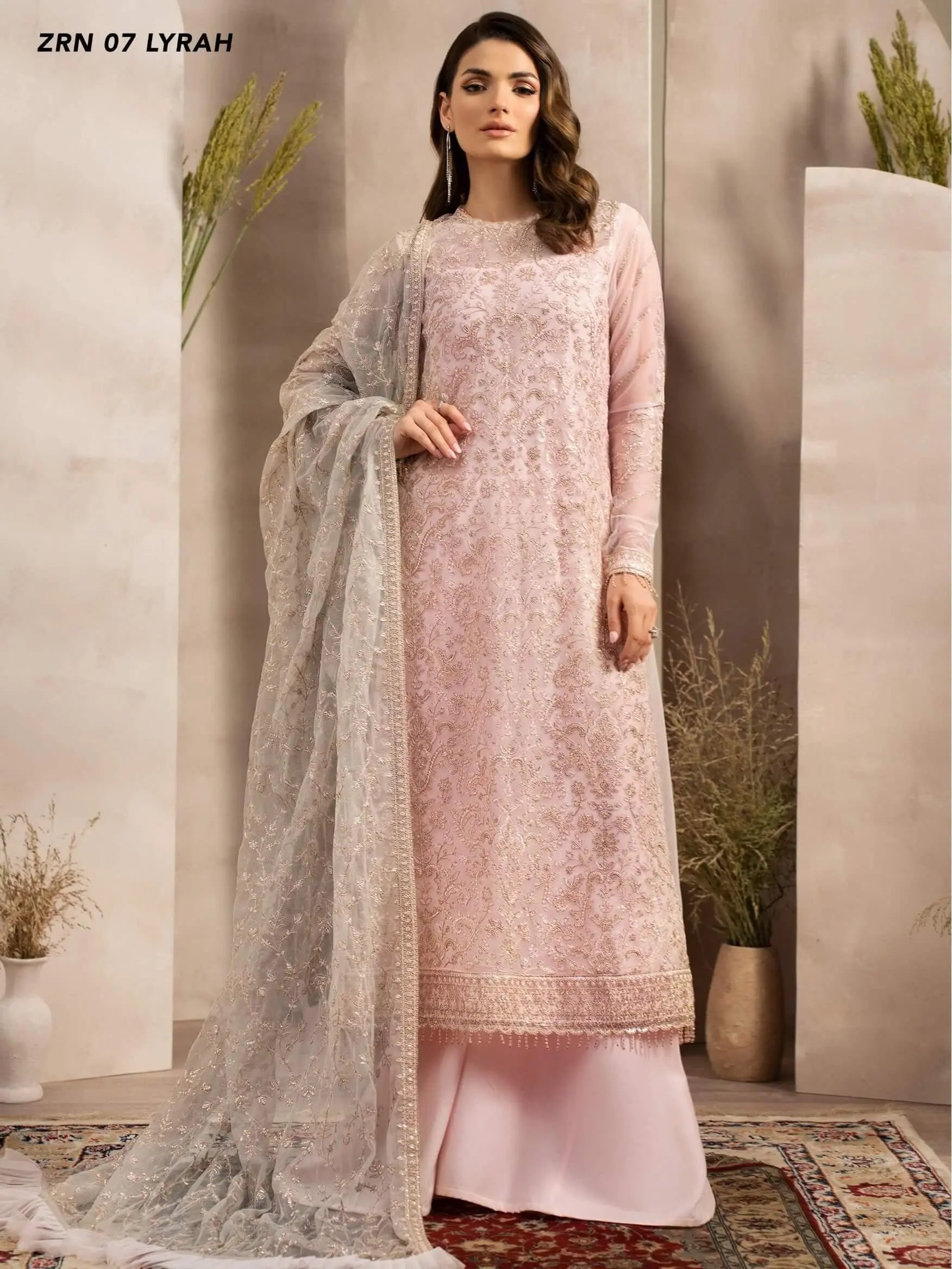 Naqsh by Zarif Festive Formal 3 Piece Suit ZRN-07 LYRAH - House Of Hania
