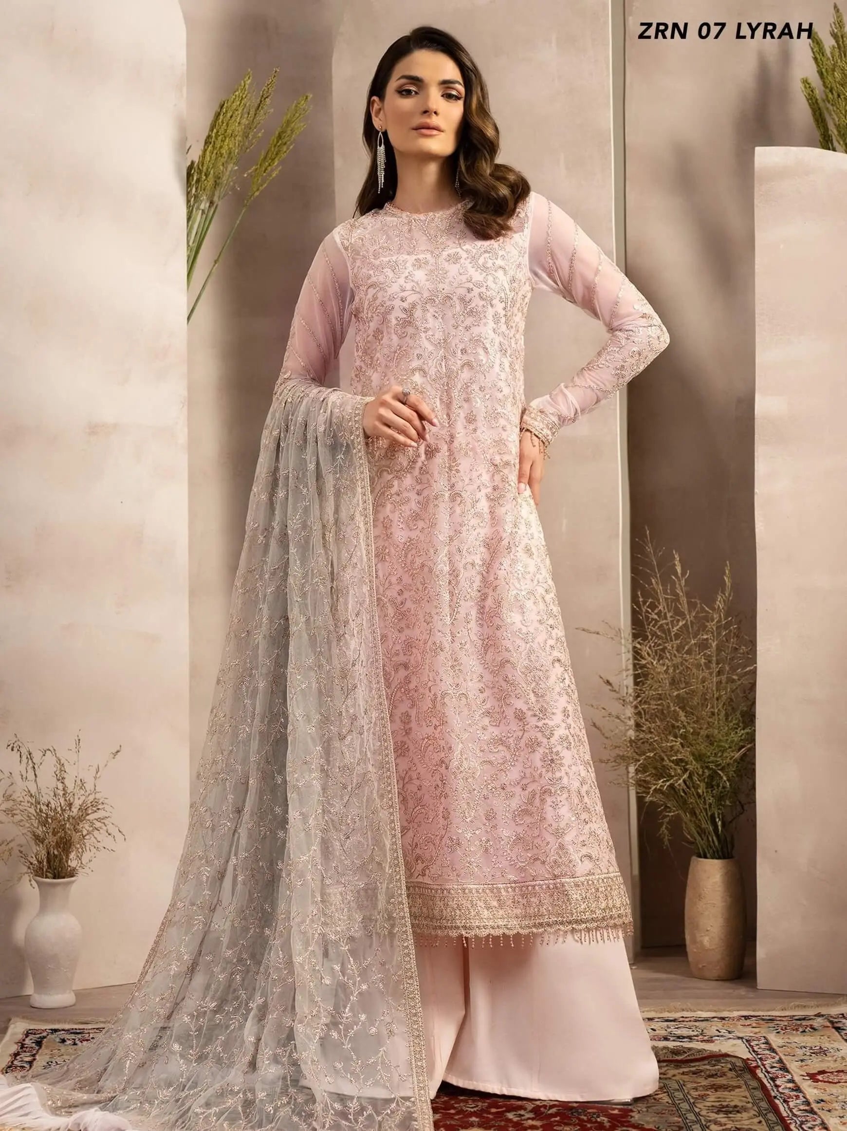 Naqsh by Zarif Festive Formal 3 Piece Suit ZRN-07 LYRAH - House Of Hania