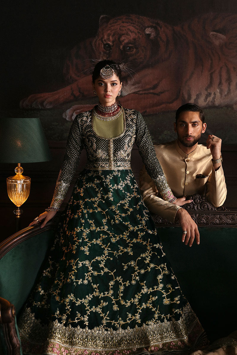 Niloufer by Mushq Embroidered Velvet 3Pc Suit MV23-07 SHAHINAZ - House Of Hania