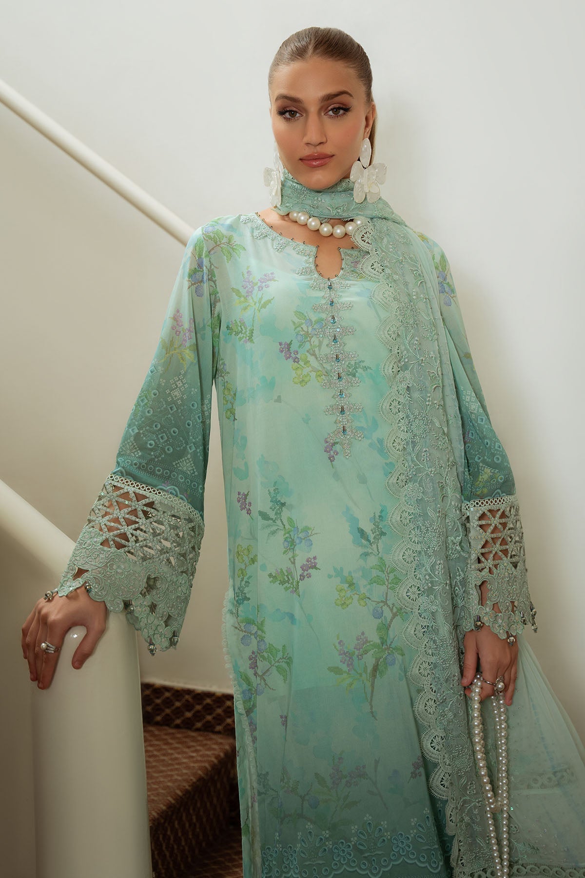 Nureh | Maya Swiss Lawn | NS-150 - House Of Hania