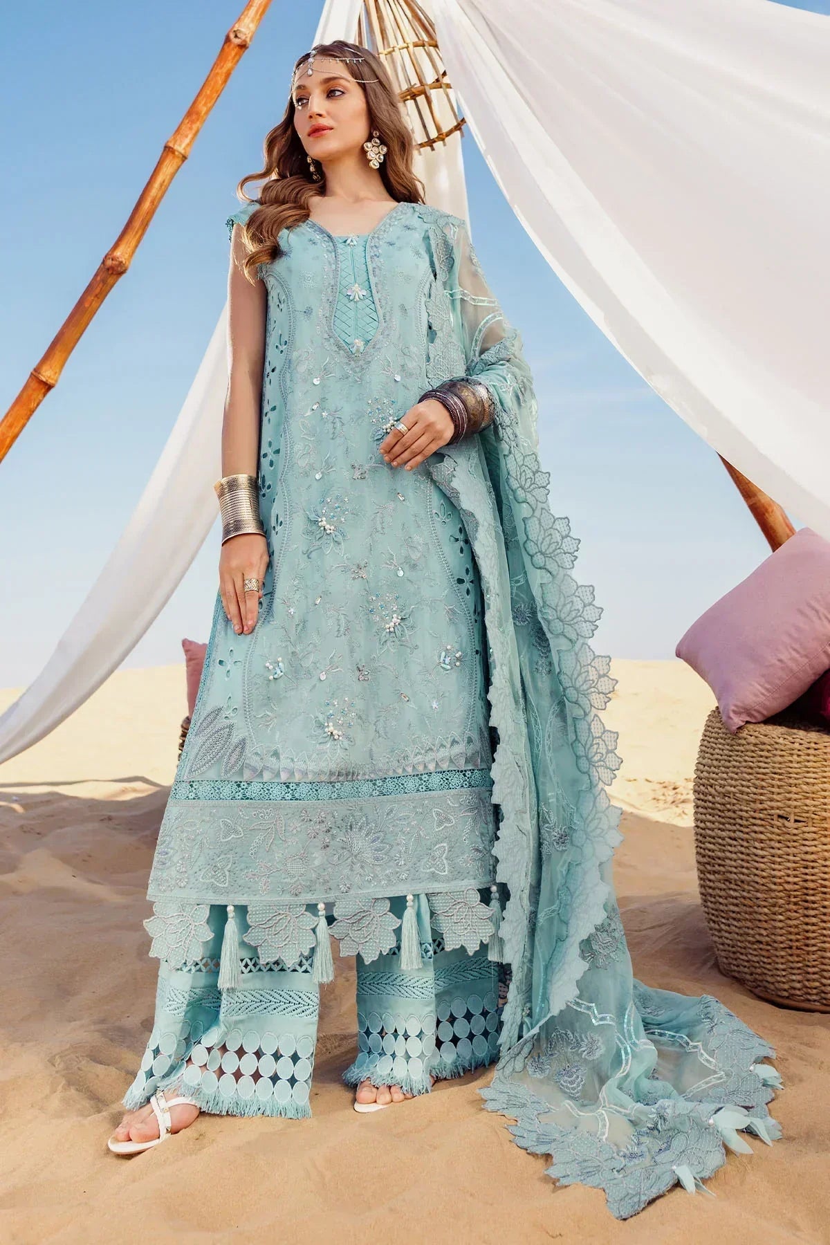 Nureh | Sehra Swiss Voil Lawn | AROOSH - NE-76 - House Of Hania