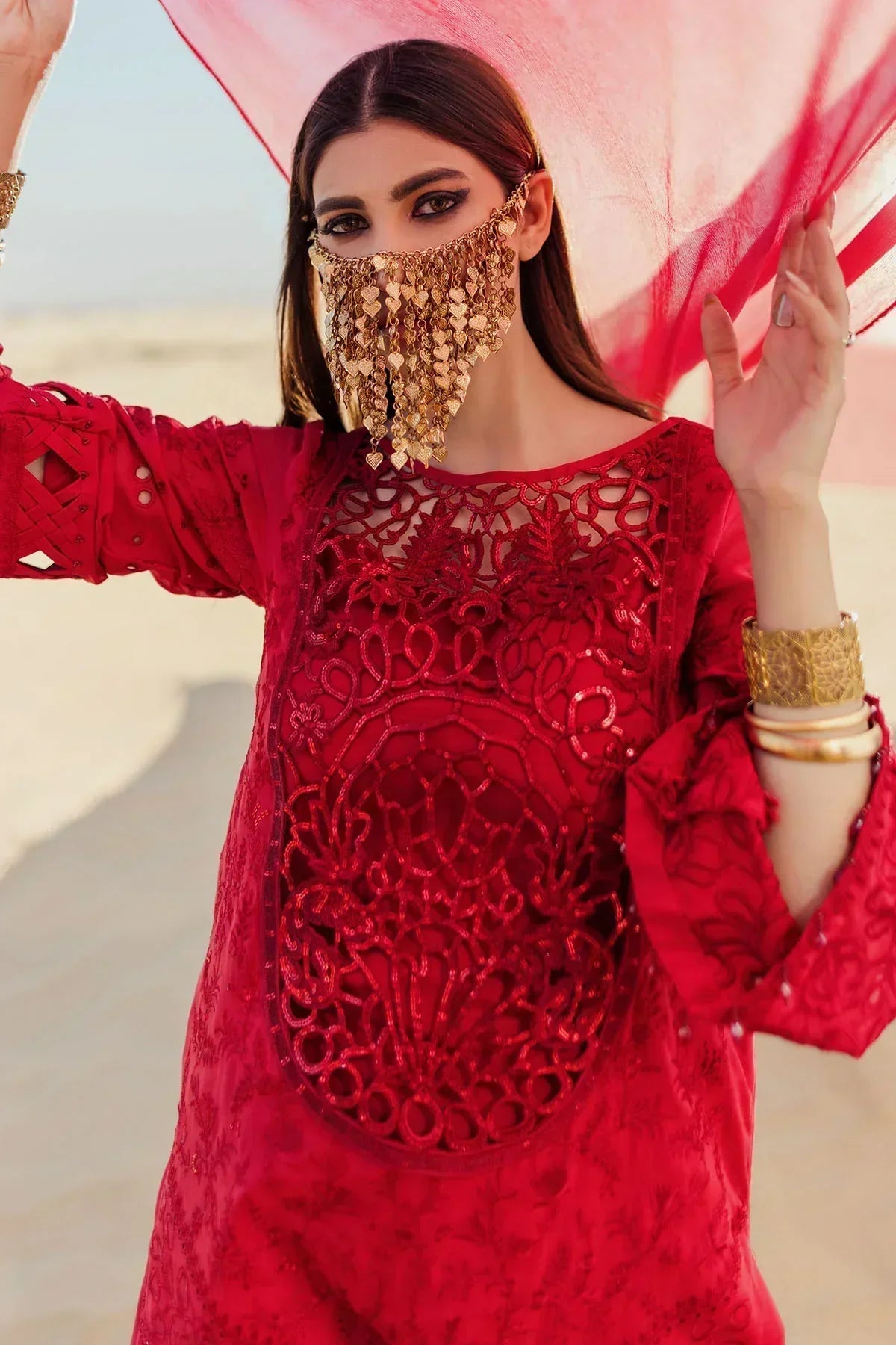 Nureh | Sehra Swiss Voil Lawn | AURORA - NE-79 - House Of Hania