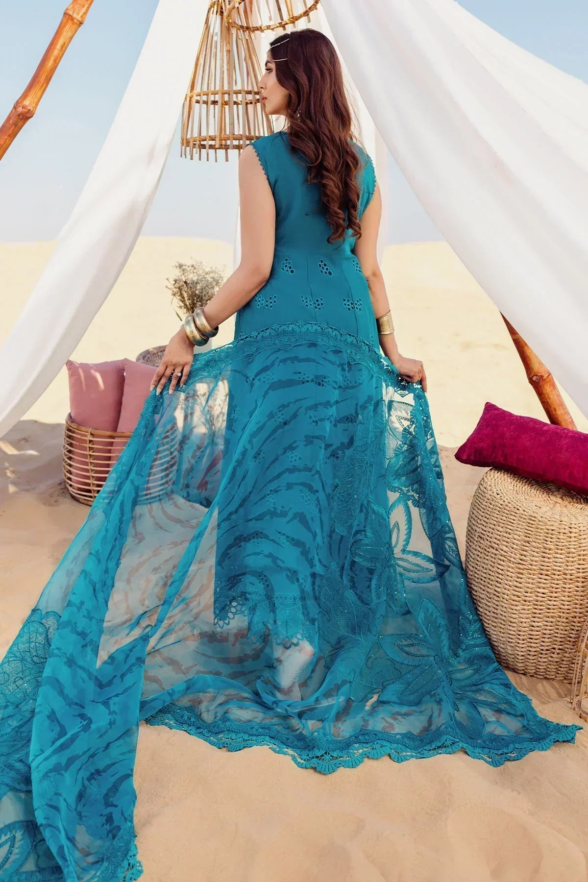 Nureh | Sehra Swiss Voil Lawn | BOSCO - NE-78 - House Of Hania