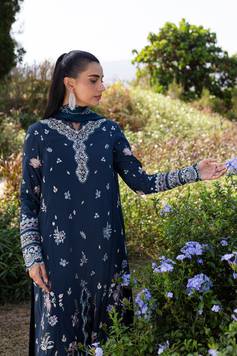 Qalamkar | Q Line Lawn 25 | QM-01 Bleu - House Of Hania