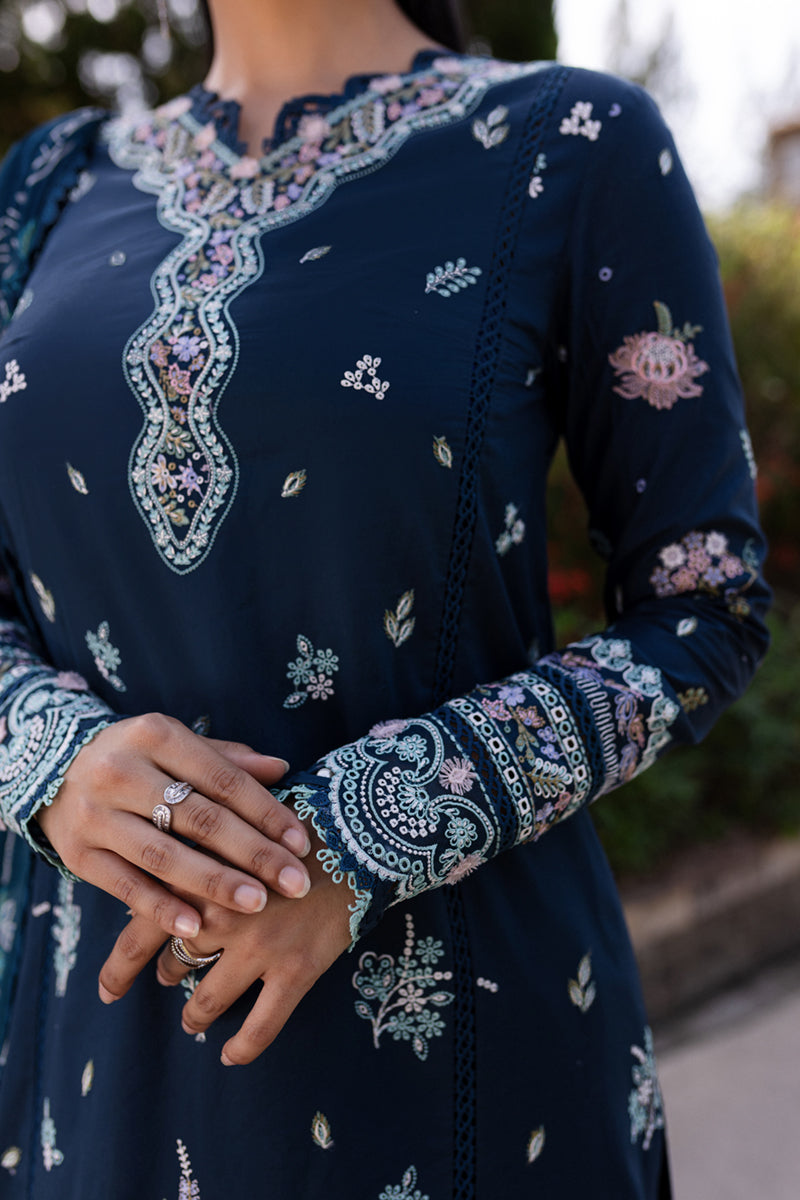 Qalamkar | Q Line Lawn 25 | QM-01 Bleu - House Of Hania