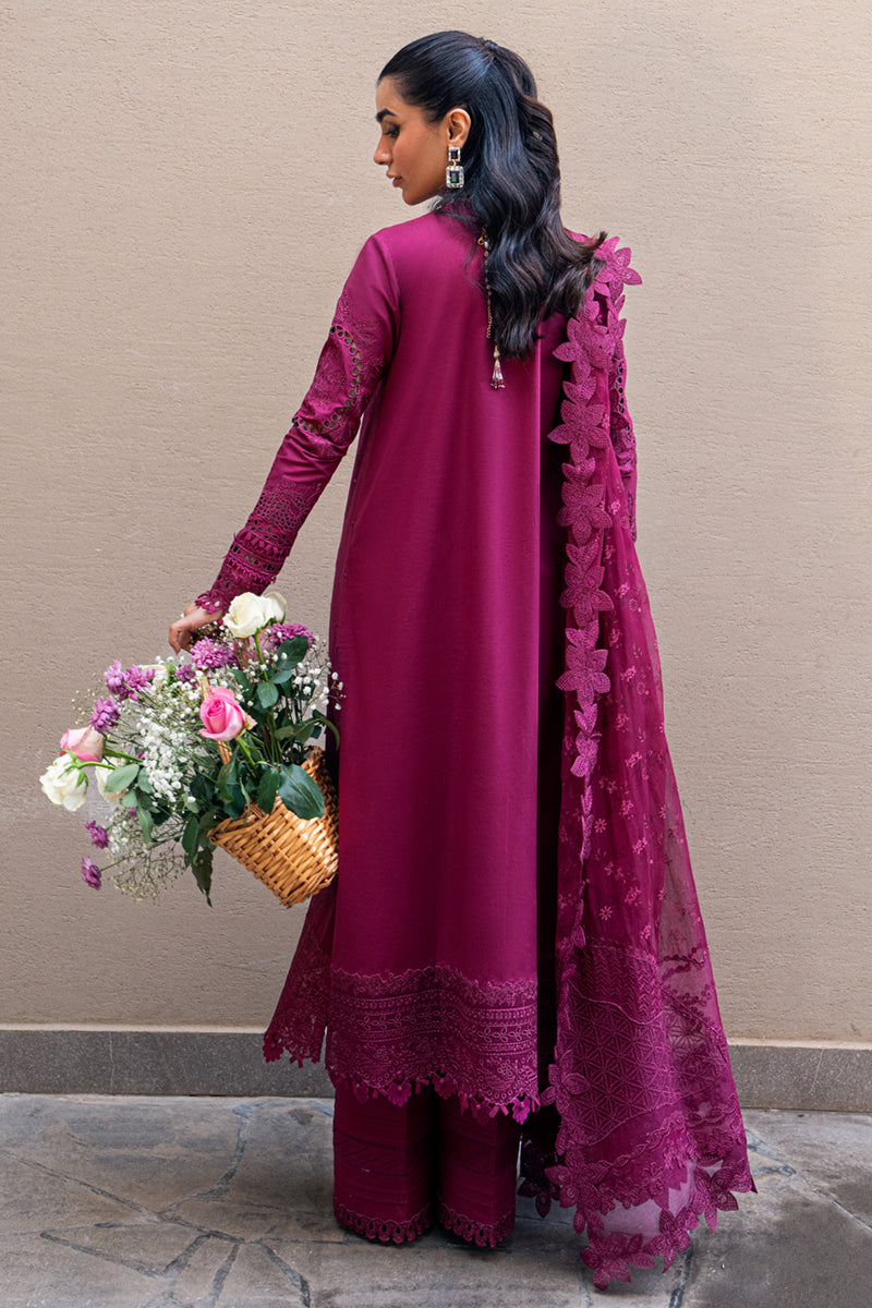 Qalamkar | Sahil Luxury Lawn | FK-11 VIOLET - House Of Hania