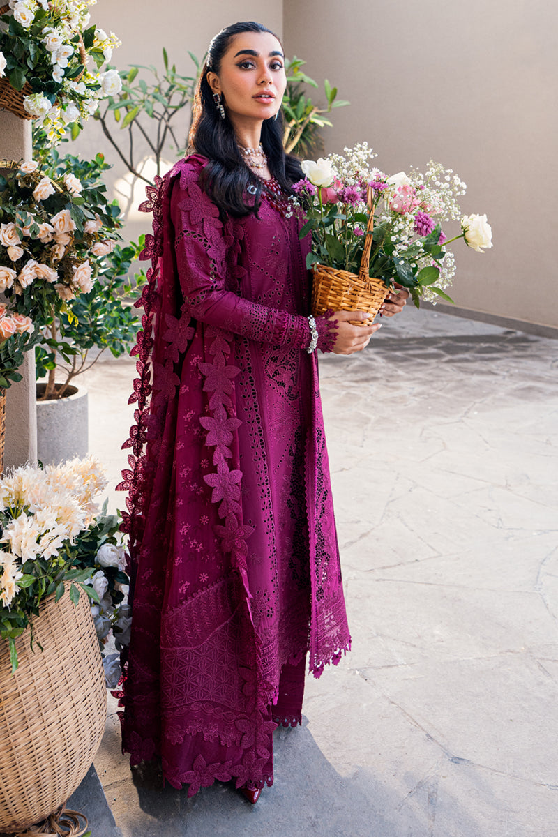 Qalamkar | Sahil Luxury Lawn | FK-11 VIOLET - House Of Hania