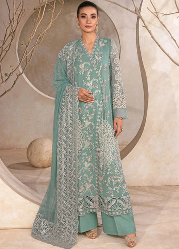 Rang Rasiya Chatoyer Embroidered Chiffon 3Pc Suit D-04 Firuzeh - House Of Hania