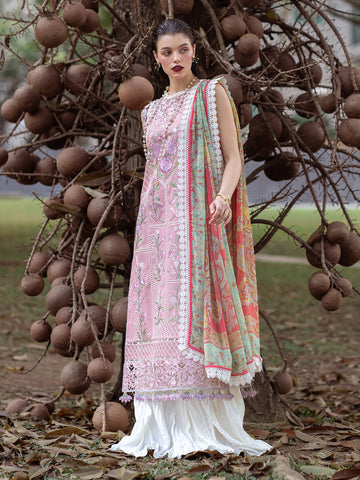 Roheenaz | Dahlia Embroidered Lawn 24 | Peony - House Of Hania