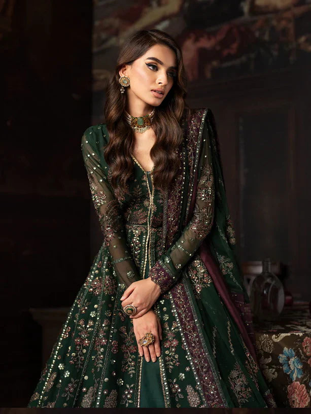 Rouge by Zarif Embroidered Chiffon 3Pc Suit ZRW-01 ELIZABETH - House Of Hania