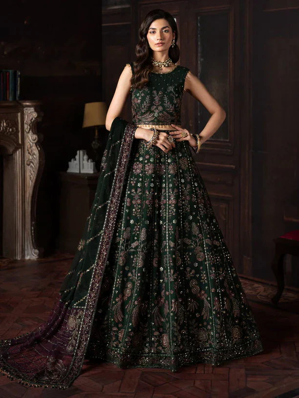 Rouge by Zarif Embroidered Chiffon 3Pc Suit ZRW-01 ELIZABETH - House Of Hania