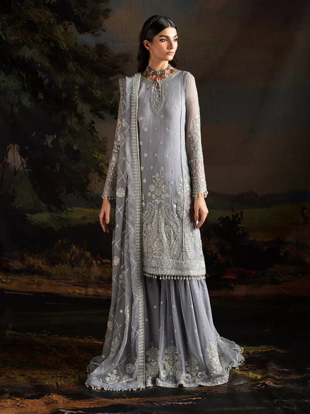 Rouge by Zarif Embroidered Chiffon 3Pc Suit ZRW-03 ADELINE - House Of Hania