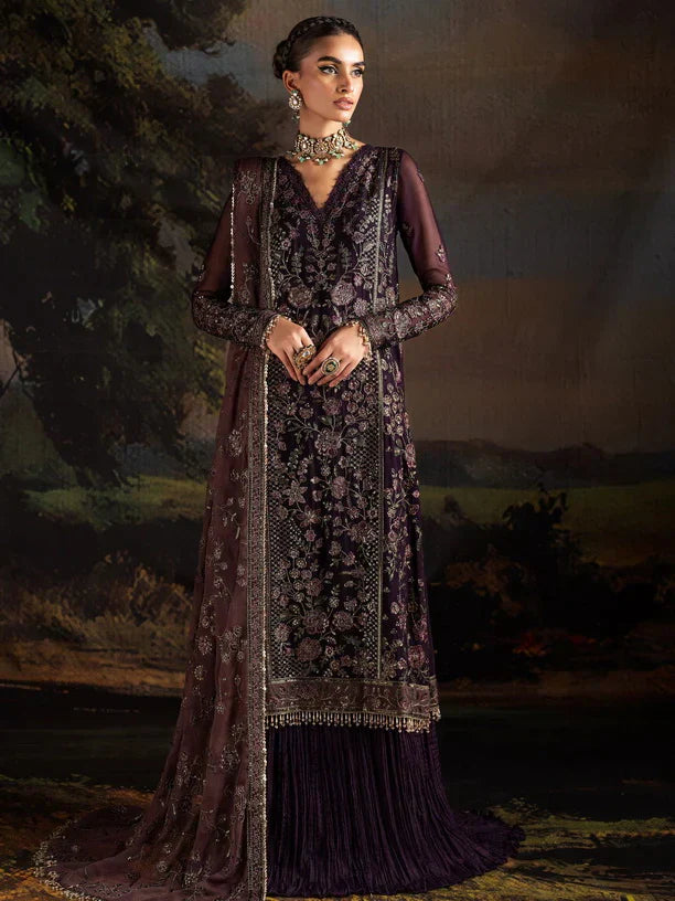 Rouge by Zarif Embroidered Chiffon 3Pc Suit ZRW-08 HANNAH - House Of Hania