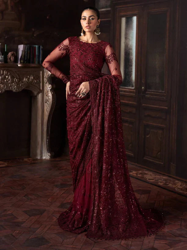 Rouge by Zarif Embroidered Net 3Pc Suit ZRW-02 MABEL - House Of Hania