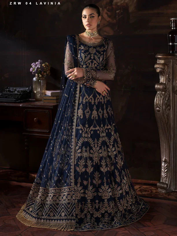 Rouge by Zarif Embroidered Net 3Pc Suit ZRW-04 LAVINIA - House Of Hania