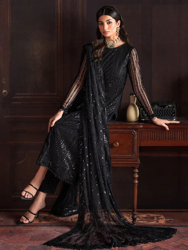 Rouge by Zarif Embroidered Net 3Pc Suit ZRW-06 FRANCES - House Of Hania