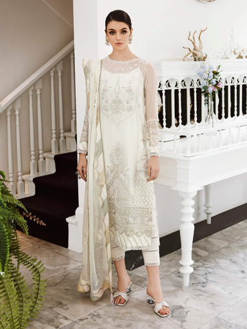 Saad Shaikh Ella Embroidered Luxury Chiffon 3Pc Suit DSG-03 - House Of Hania