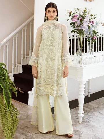 Saad Shaikh Ella Unstitched Embroidered Luxury Chiffon 3Pc Suit DSG-04 - House Of Hania