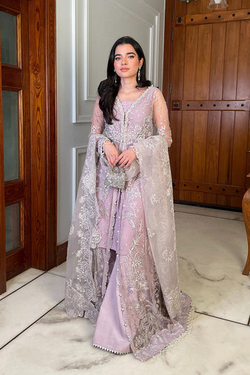 Saad Shaikh Fleurie Vol-02 Luxury Embroidered Net 3Pc Suit - Mariska - House Of Hania