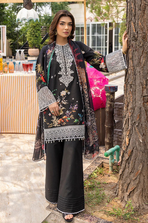 Saad Shaikh | Lawn 25 | Black - Zestel - House Of Hania