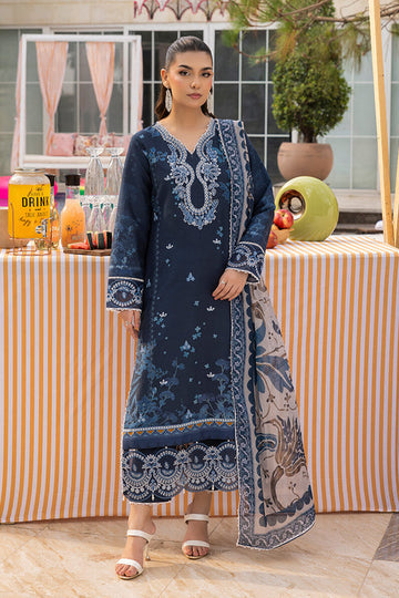 Saad Shaikh | Lawn 25 | Navy Blue - Blue Mirage - House Of Hania