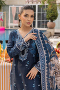 Saad Shaikh | Lawn 25 | Navy Blue - Blue Mirage - House Of Hania