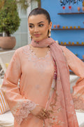 Saad Shaikh | Lawn 25 | Peach - Flayme - House Of Hania