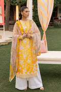 Saad Shaikh | Lawn 25 | Yellow - Amber Bloom - House Of Hania