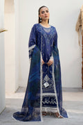 Saad Shaikh Luxe Embroidered Lawn 3Pc Suit - Tawny - House Of Hania