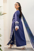 Saad Shaikh Luxe Embroidered Lawn 3Pc Suit - Tawny - House Of Hania