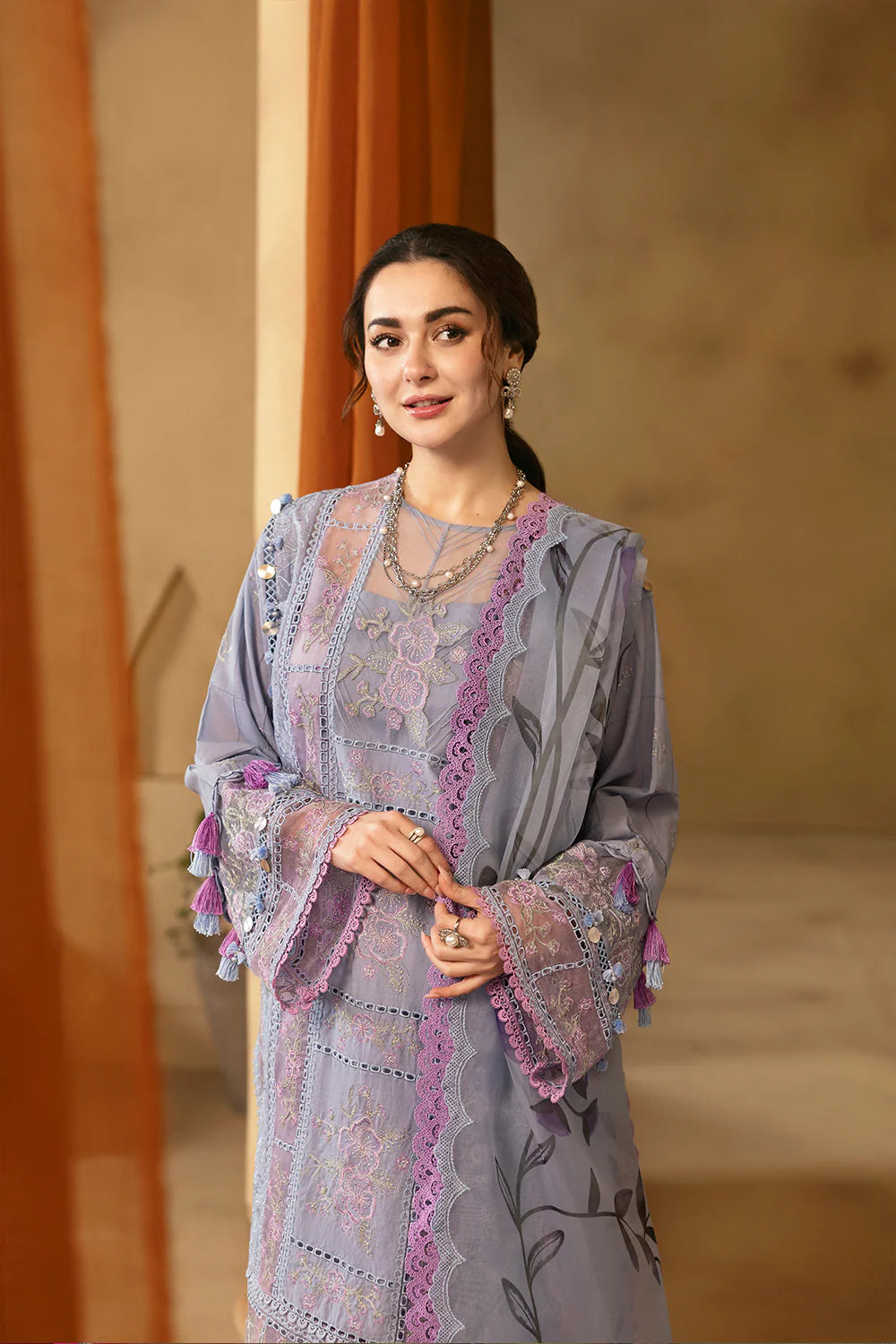Saira Rizwan | Luxury Lawn 25 | EDRINA-SRL25-03 - House Of Hania